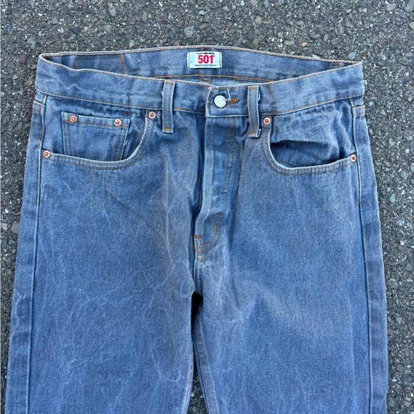 Levi’s 501 Mens Gray Denim Jeans Pants 36x30 - Picture 4 of 10